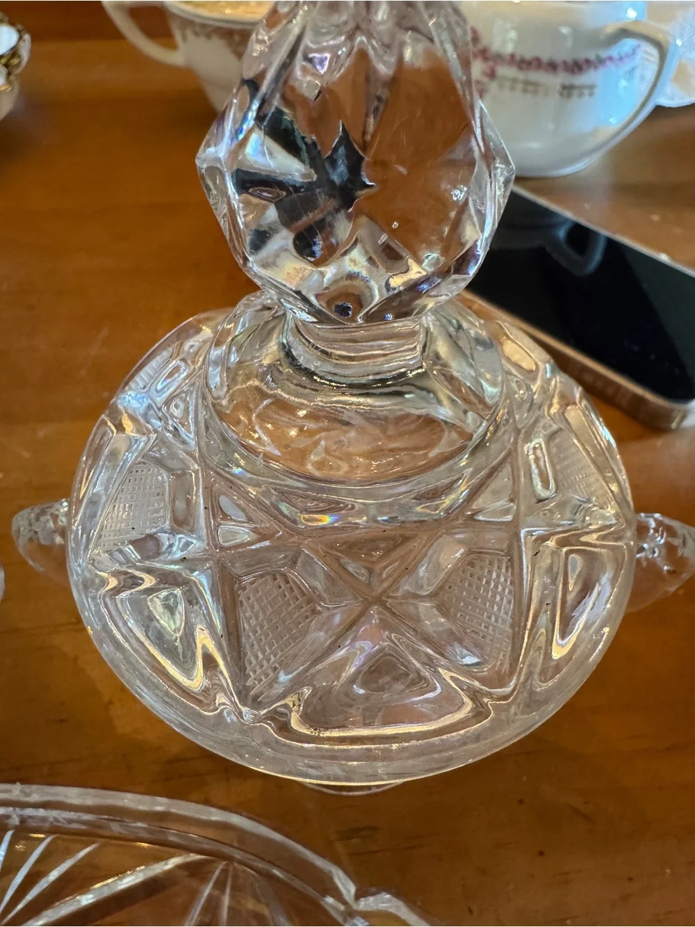 Clear Cut Glass Creamer and Sugar Set - Classic Crystal-Style Design